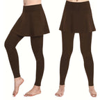 Damen Leggings mit rockähnlicher Einlage und hohem Bund R&B