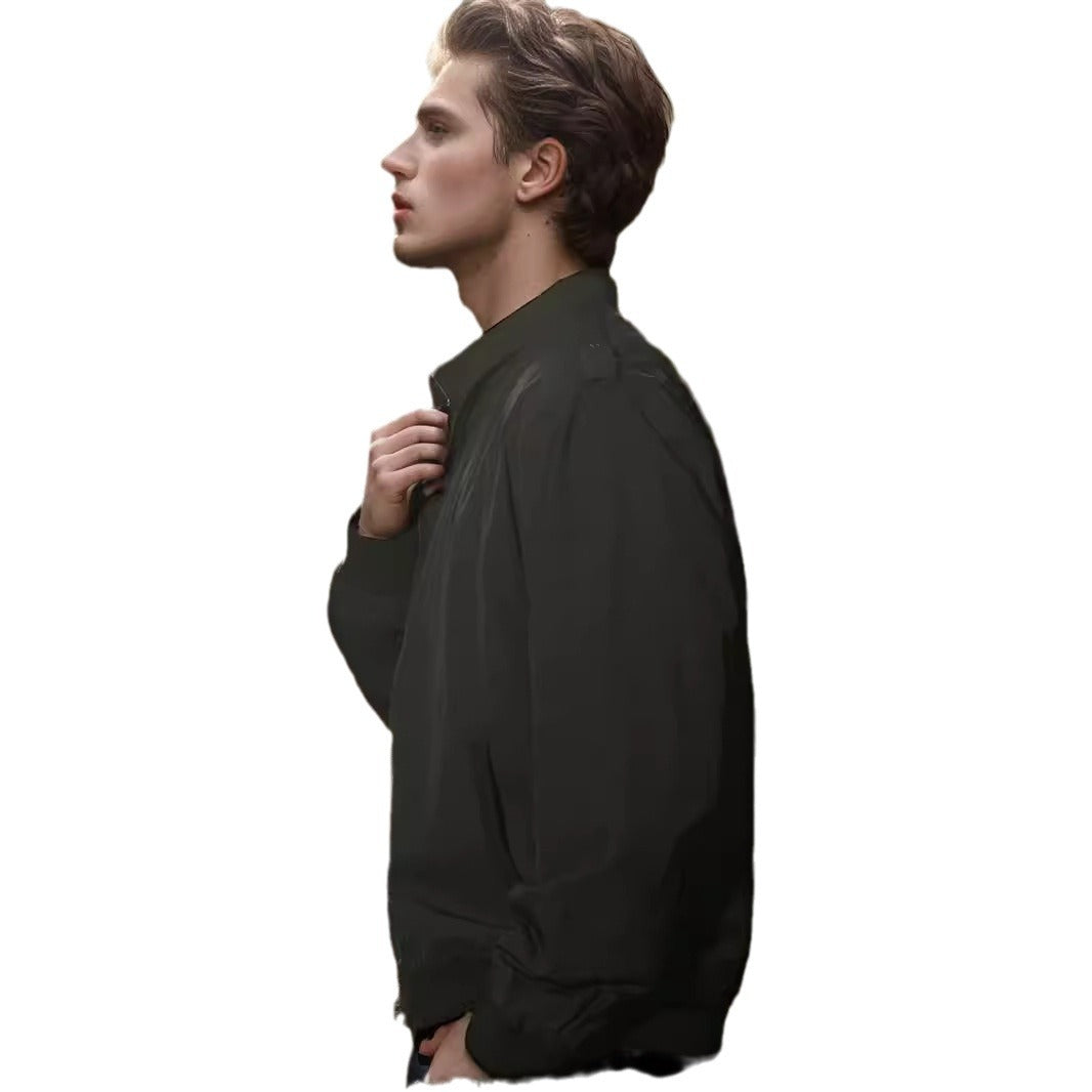 Herren leichte Übergangsjacke mit hochgeschlossenem Kragen und seitlichen Taschen R&B
