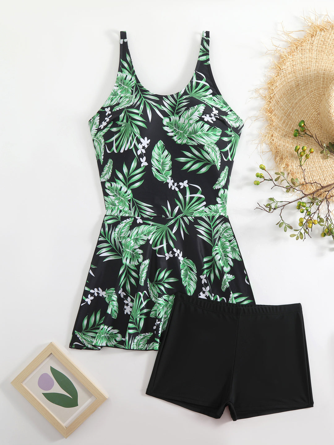 Damen Schwimmanzug mit floralem Muster und modischem Short-Design R&B
