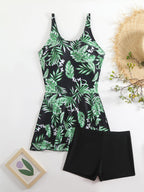 Damen Schwimmanzug mit floralem Muster und modischem Short-Design R&B