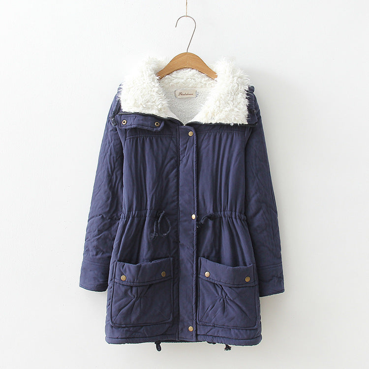 Damen lässige Steppjacke mit kuscheligem Innenfutter und verstellbarem Taillenzug R&B