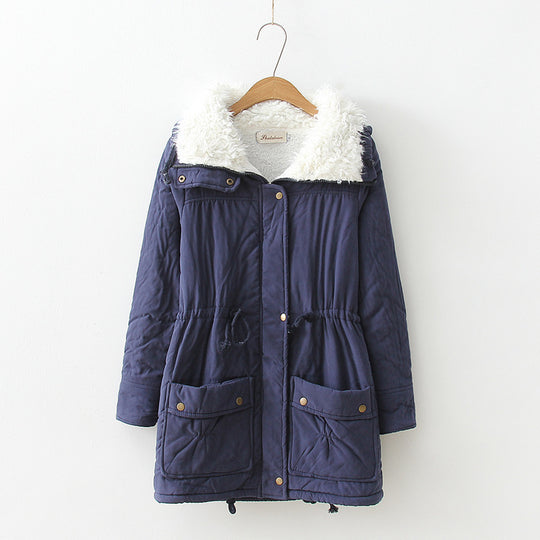 Damen lässige Steppjacke mit kuscheligem Innenfutter und verstellbarem Taillenzug R&B