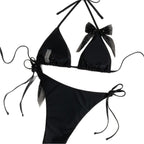 Damen Triangel-Bikini mit verspieltem Schleifendetail und trendigen BindR&Bändern R&B