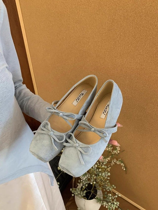 Damen elegante Ballerinas mit modischem Schleifenakzent und bequemer Sohle R&B