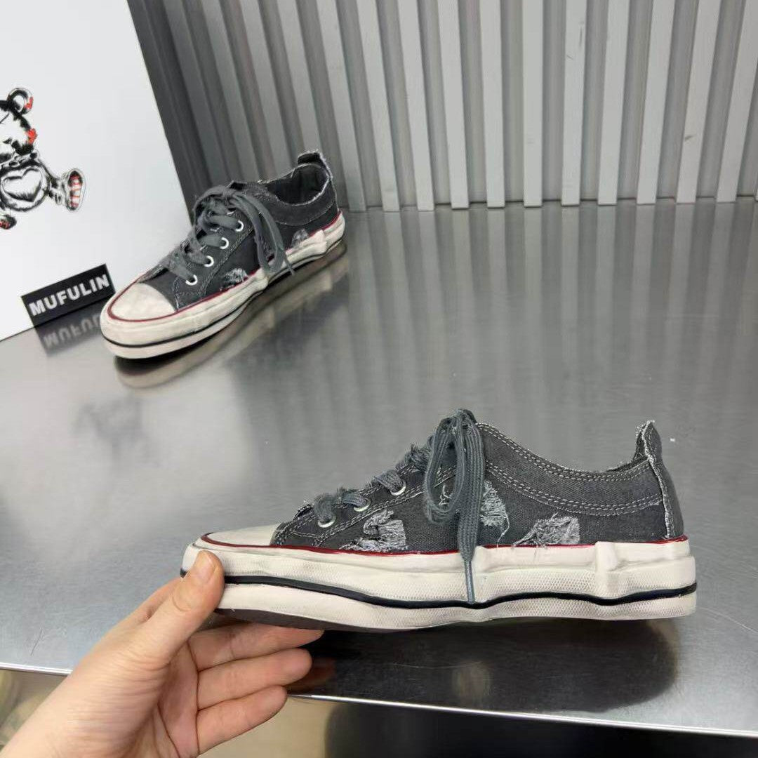 Damen modische Sneaker mit kreativem Used-Look und robustem Tragekomfort R&B