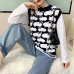 Damen Strickpullover mit verspieltem Tiermotiv und lässigem Schnitt R&B