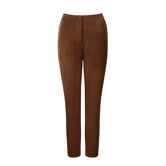 Damen elegante Anzughose mit hohen Bund und schmalem Bein R&B