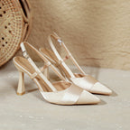 Damen Slingback-Pumps mit elegantem spitz zulaufendem Design und komfortablem Riemen