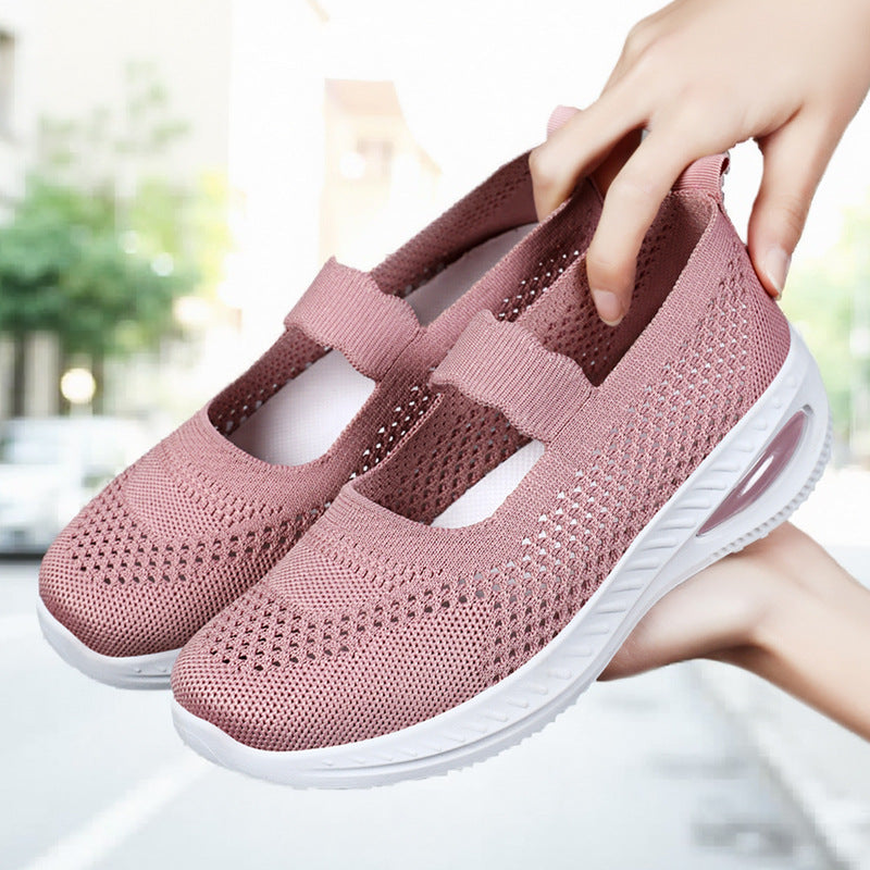 Damen Slip-On Sport Sneakers mit elastischem Riemen und atmungsaktivem Obermaterial R&B