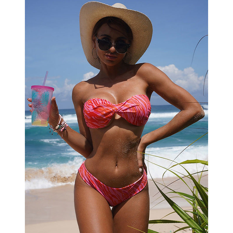 Damen Bandeau-Bikini mit elegantem Wickeldesign R&B