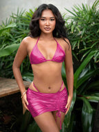 Damen Triangel-Bikini mit verstellbarem Rock R&B