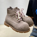 Damen bequeme und stilvolle Chelsea Boots mit trendy Schnürung R&B