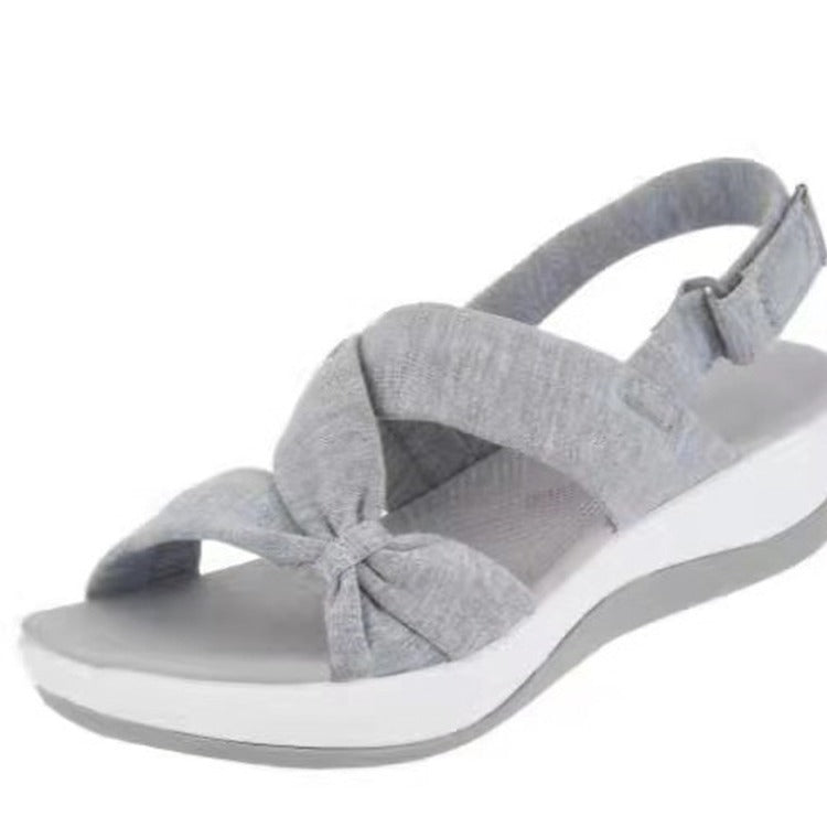 Damen Wedge-Sandalen mit modischem Knoten-Design und ergonomischer Sohle R&B