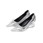 Damen elegante Slingback-Ballerinas mit raffinierter Schleifenapplikation und komfortablem Fußbett R&B