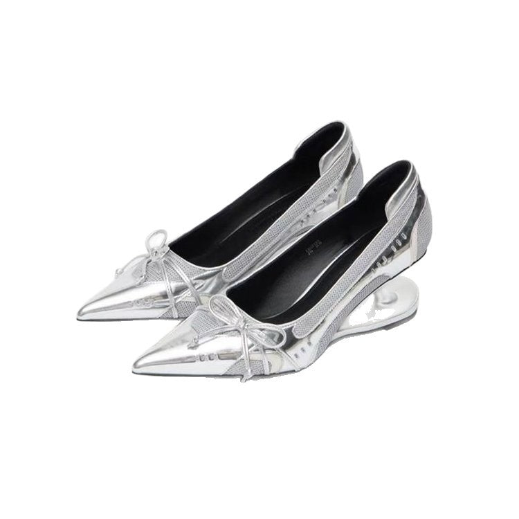 Damen elegante Slingback-Ballerinas mit raffinierter Schleifenapplikation und komfortablem Fußbett R&B