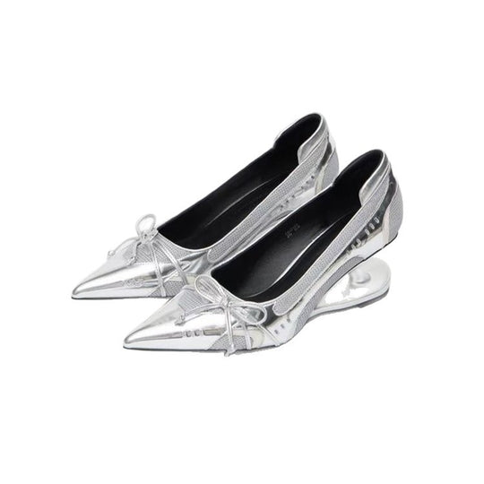 Damen elegante Slingback-Ballerinas mit raffinierter Schleifenapplikation und komfortablem Fußbett R&B