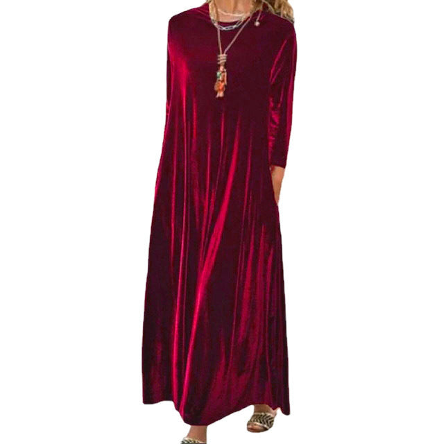 Damen Maxikleid mit elegantem Schnitt und Taschen R&B