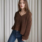 Damen Grobstrickjacke mit modischen Knopfdetails und lässigem Schnitt R&B