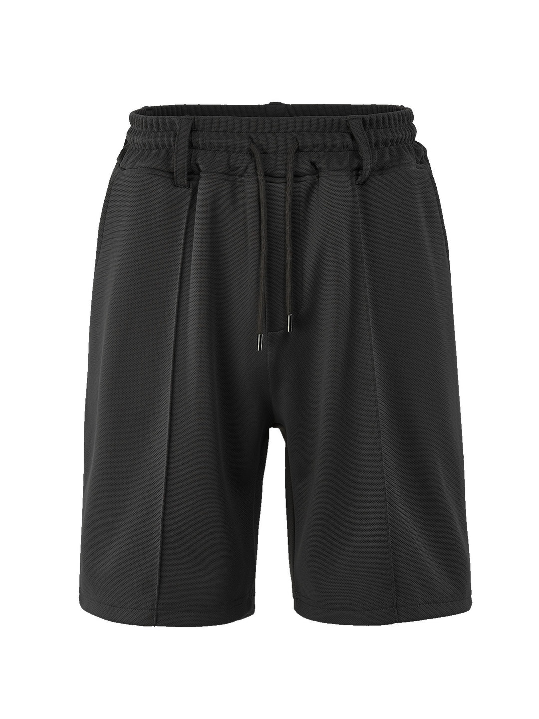 Herren nan technische Netzstruktur-Shorts mit Bügelfalte, Gürtelschlaufen und elastischem Kordelbund R&B