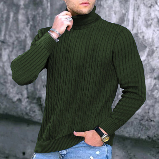 Herren moderner Rollkragenpullover mit strukturiertem Design R&B