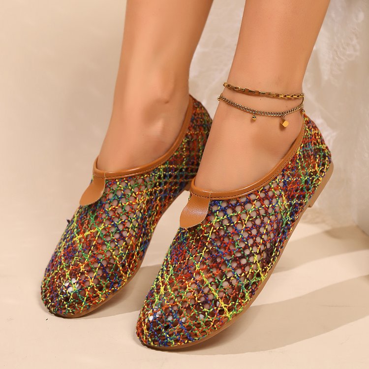 Damen Clogs mit buntem Netzdesign und rutschfester Sohle R&B