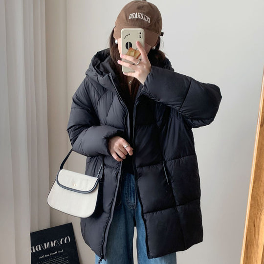 Damen Übergroße Pufferjacke mit Kapuze und praktischen Eingrifftaschen R&B