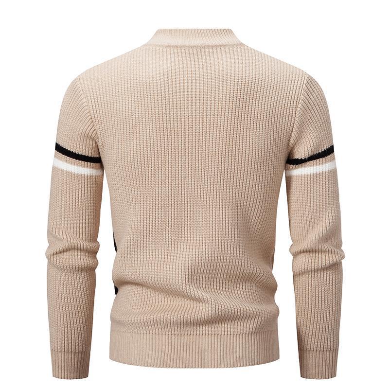 Herren modischer Rollkragenpullover mit grafischem Zopfmuster R&B 1758205596