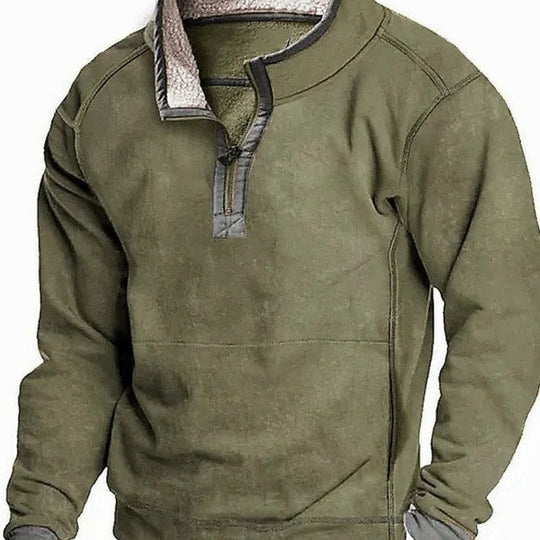 Herren Fleecesweater mit hochgeschlossenem Kragen und praktischem Reißverschluss R&B