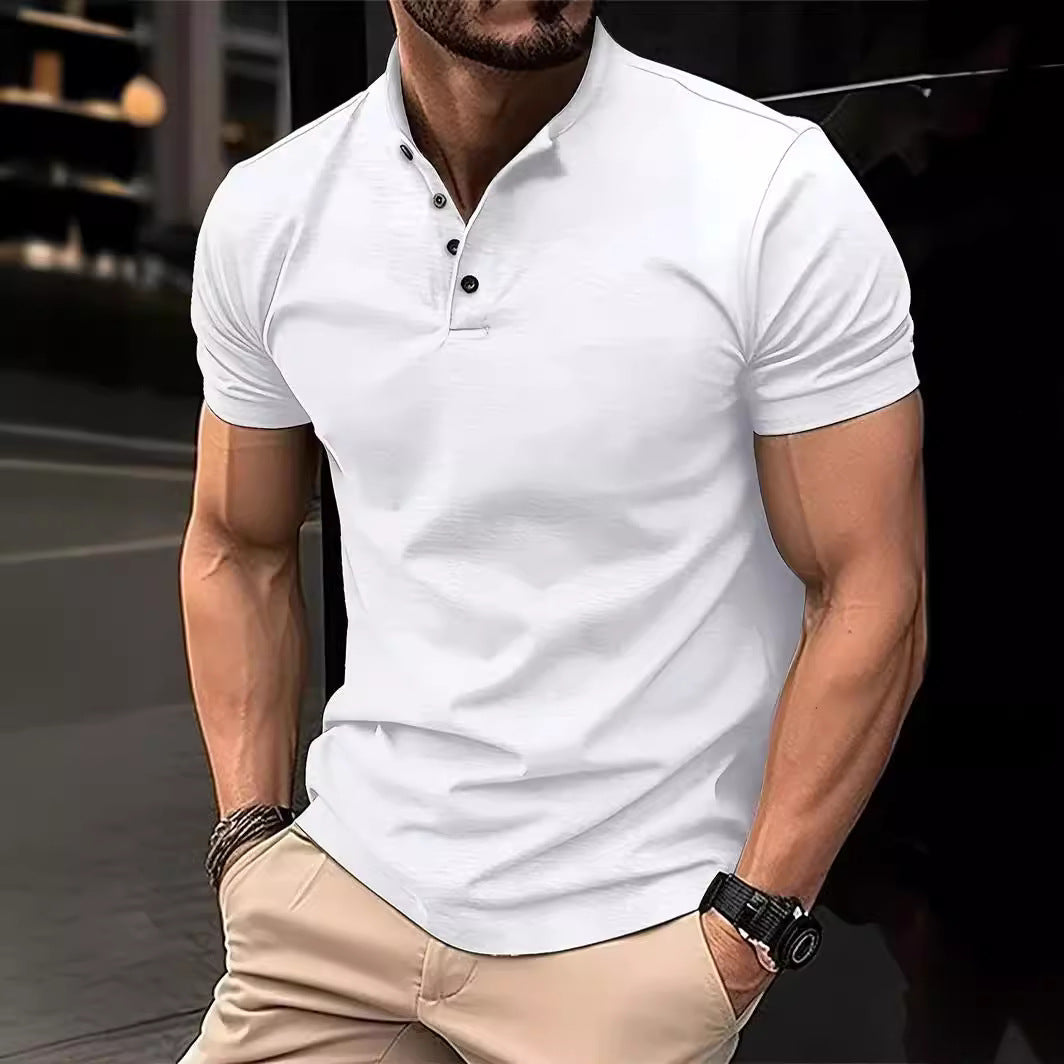 Herren Polohemd mit Knopfleiste und Kurzarm R&B