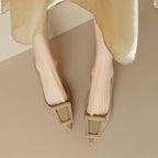 Damen elegante spitze Pumps mit dekorativer Schnalle R&B