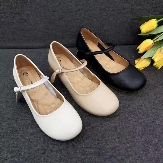 Damen elegante Ballerinas mit modischem Riemen und komfortablem Fußbett R&B
