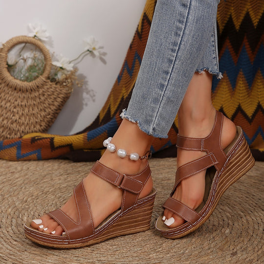 Damen Wedge-Sandalen mit komfortablem Riemendesign und ergonomischer Fußbettung R&B