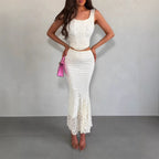 Damen Spitzenkleid im eleganten Maxistil R&B