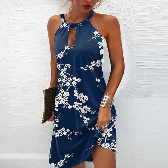 Damen kurzes Sommerkleid mit floralen Mustern R&B