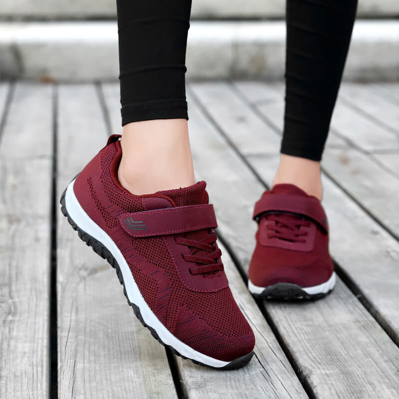 Damen Sportliche Sneakers mit Klettverschluss und atmungsaktivem Mesh-Obermaterial