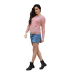 Damen luxuriöser Pullover mit weichem Strickmuster R&B