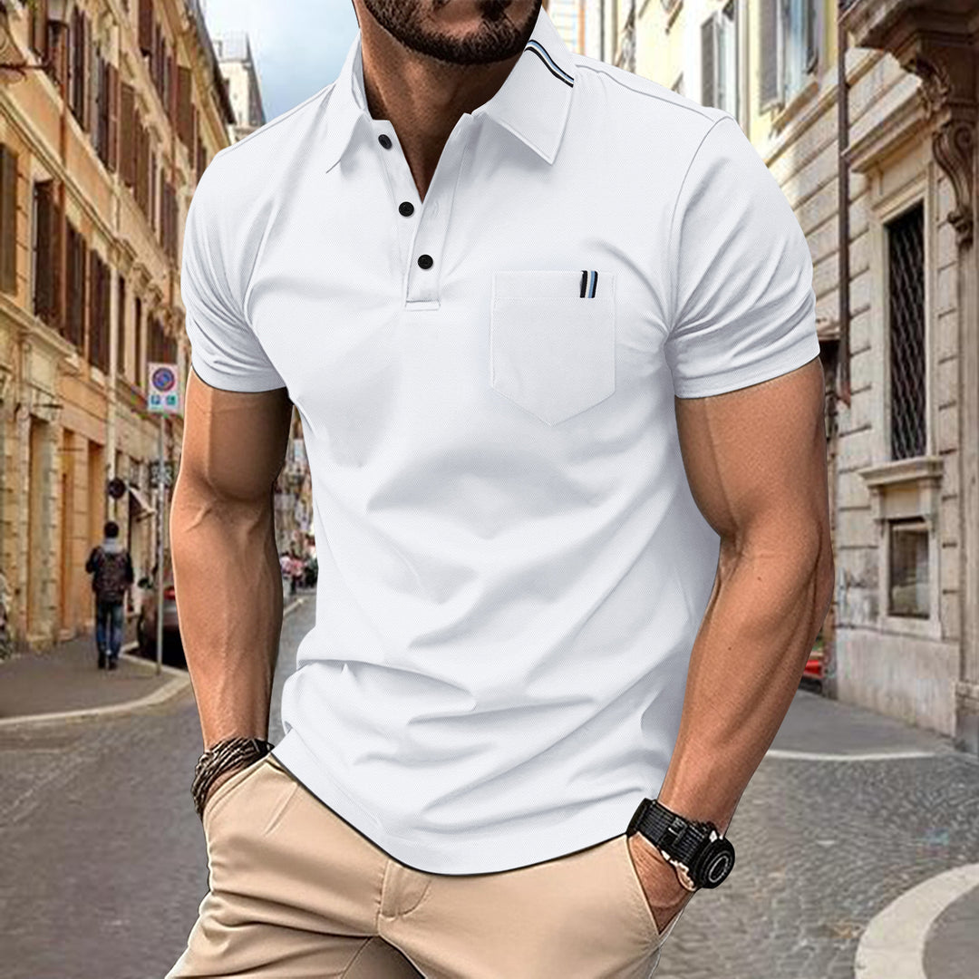 Herren Polohemd mit modernem Schnitt und Brusttasche R&B