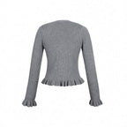 Strickjacke Damen kurzarm mit Wellenkante
