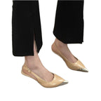 Damen Slingback Pumps mit spitzem Design und glänzendem Metallverschluss R&B