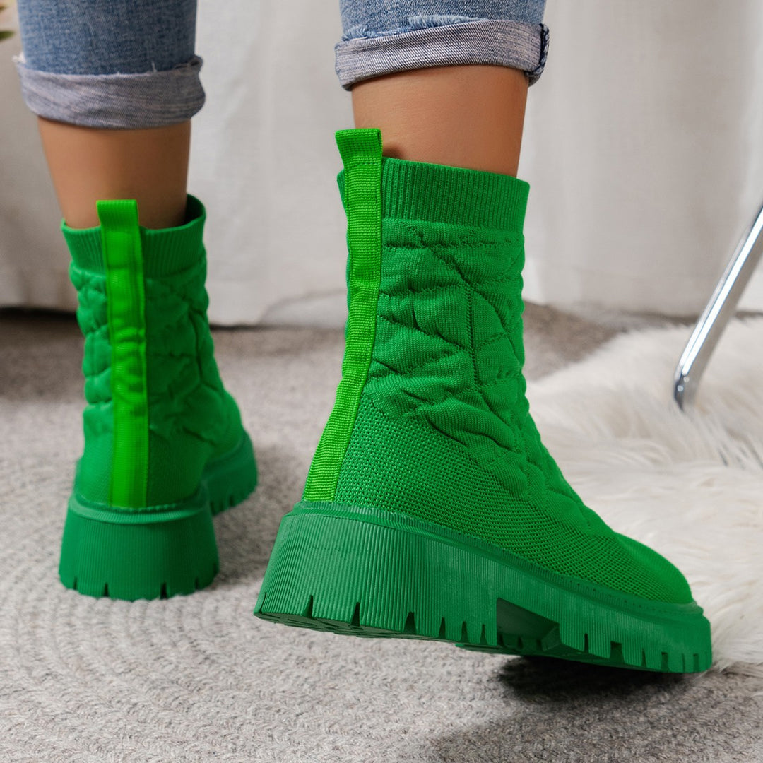 Damen Modische Stiefel mit strukturiertem Obermaterial und rutschfester Profilsohle R&B
