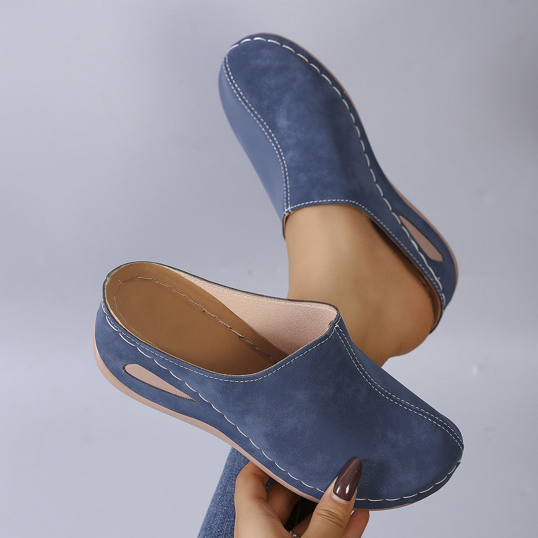 Damen Bequeme Clogs aus hochwertigem Leder mit ergonomischem Fußbett R&B