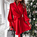 Damen Wickelbluse mit elegantem Kragen und Volantärmeln R&B