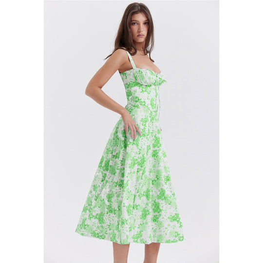 Damen Maxikleid mit floralem Design und elegantem Schlitz R&B