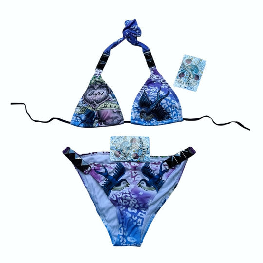 Damen Triangel-Bikini mit kreativem Muster R&B