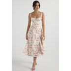 Damen Maxikleid mit floralem Design und elegantem Schlitz R&B