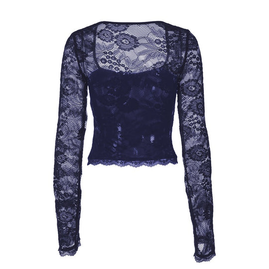 Damen Elegantes Oberteil mit Spitzendetails R&B