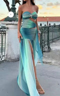 Damen Wickelkleid mit asymmetrischem Saum und verführerischem Schlitz R&B