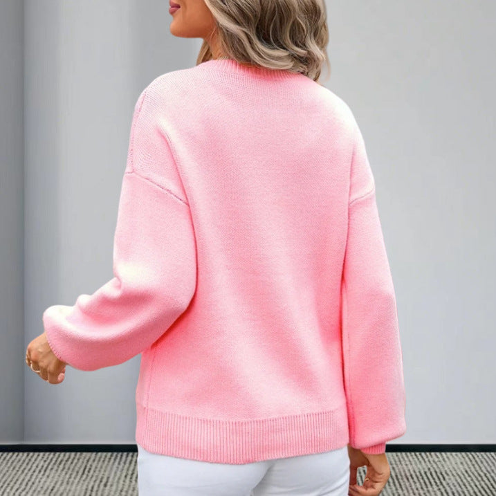 Damen Strickpullover mit charmantem Schleifenmotiv und modischen Details R&B