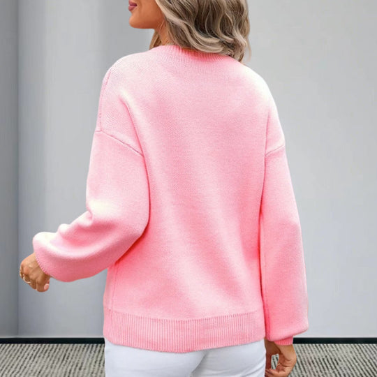Damen Strickpullover mit charmantem Schleifenmotiv und modischen Details R&B