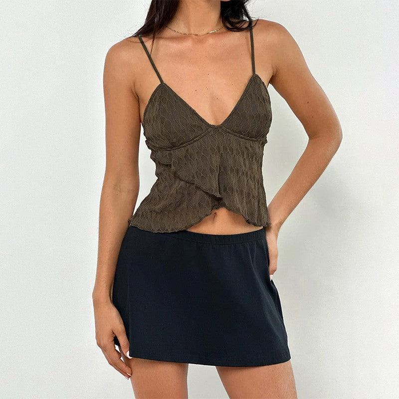 Damen Fließendes Camisole-Oberteil mit raffiniertem Drapierungsdesign EB